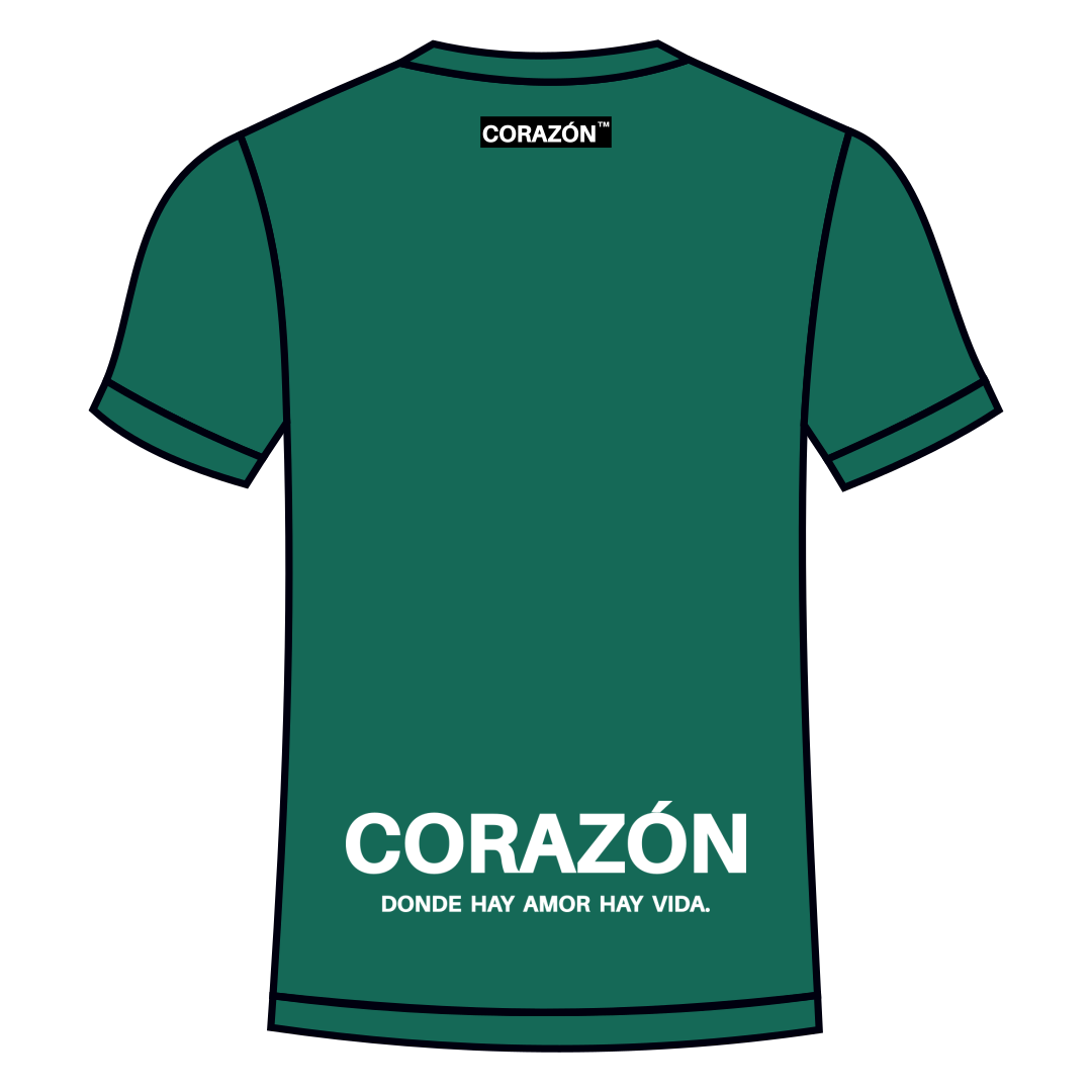【CORAZÓN】プラクティスシャツ 半袖 INTENTO（フォレストグリーン×ホワイト）