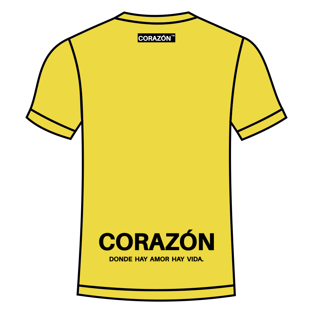 【CORAZÓN】プラクティスシャツ 半袖 INTENTO（ソーラーイエロー×ブラック）