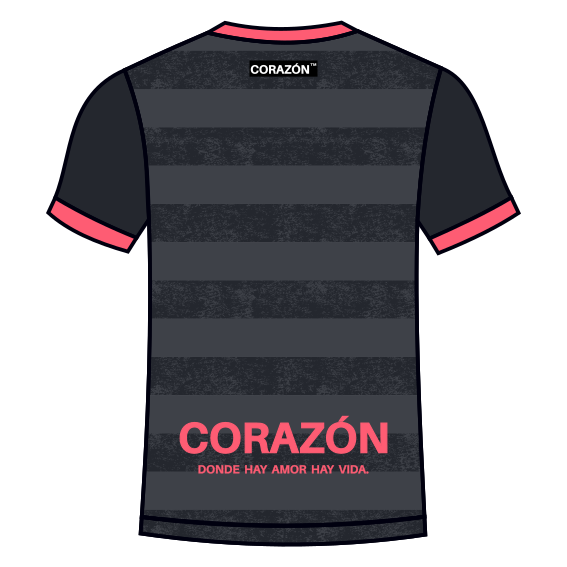 【CORAZÓN】プラクティスシャツ 半袖 SUPERAR（グレー×マゼンタ）