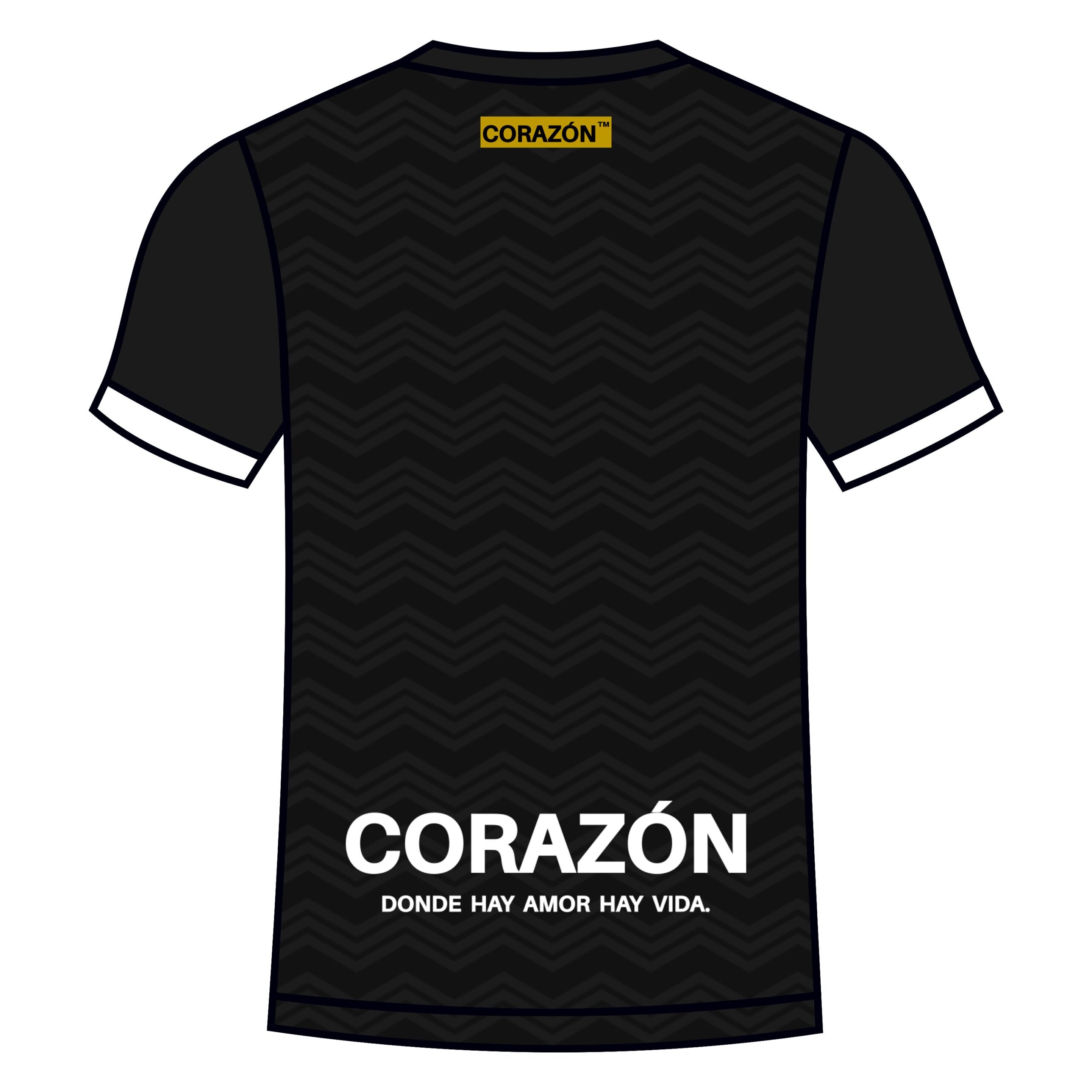 【CORAZÓN】プラクティスシャツ 半袖 SALIDA DE BALÓN（ジェットブラック×ホワイト）