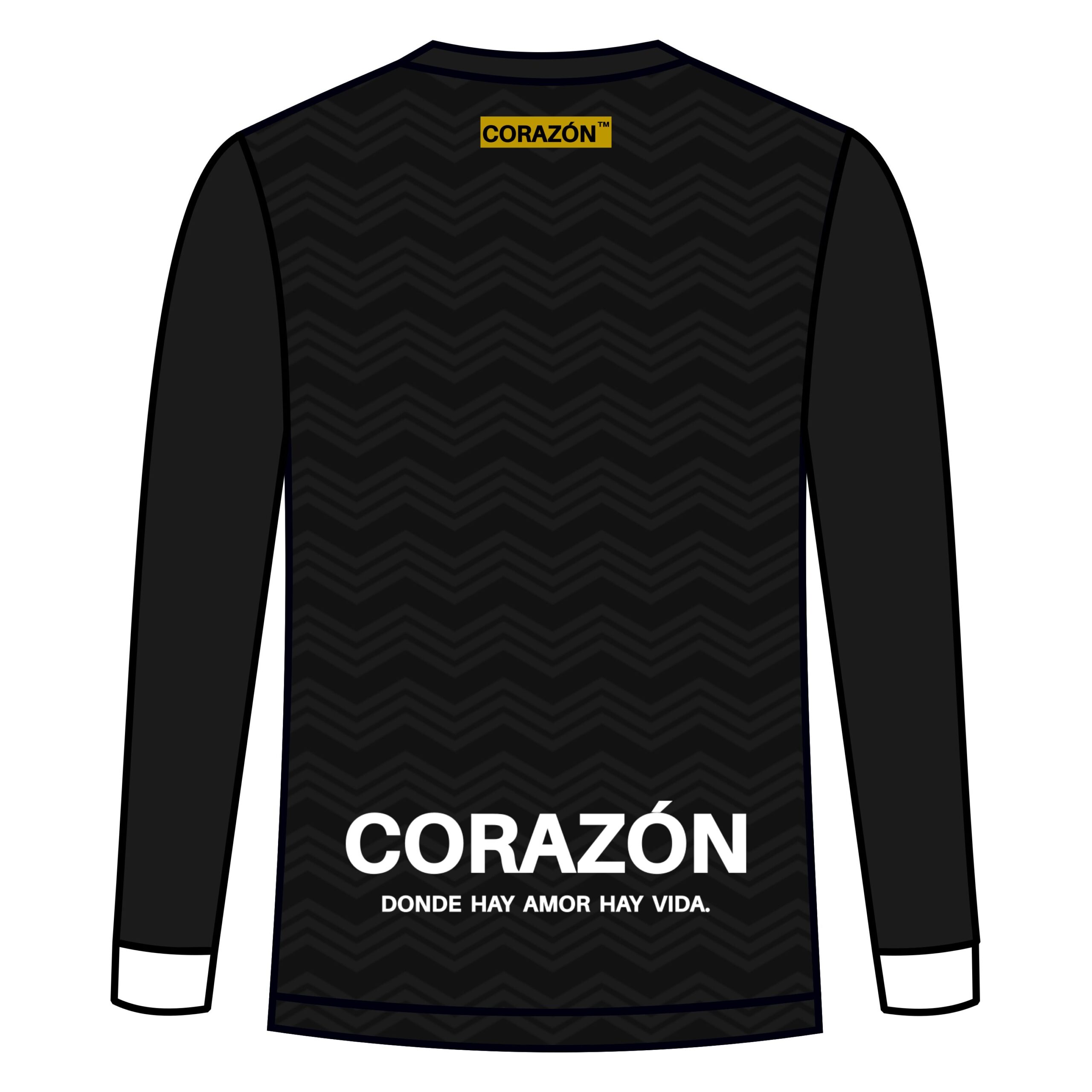 【CORAZÓN】プラクティスシャツ 長袖 SALIDA DE BALÓN（ジェットブラック×ホワイト）