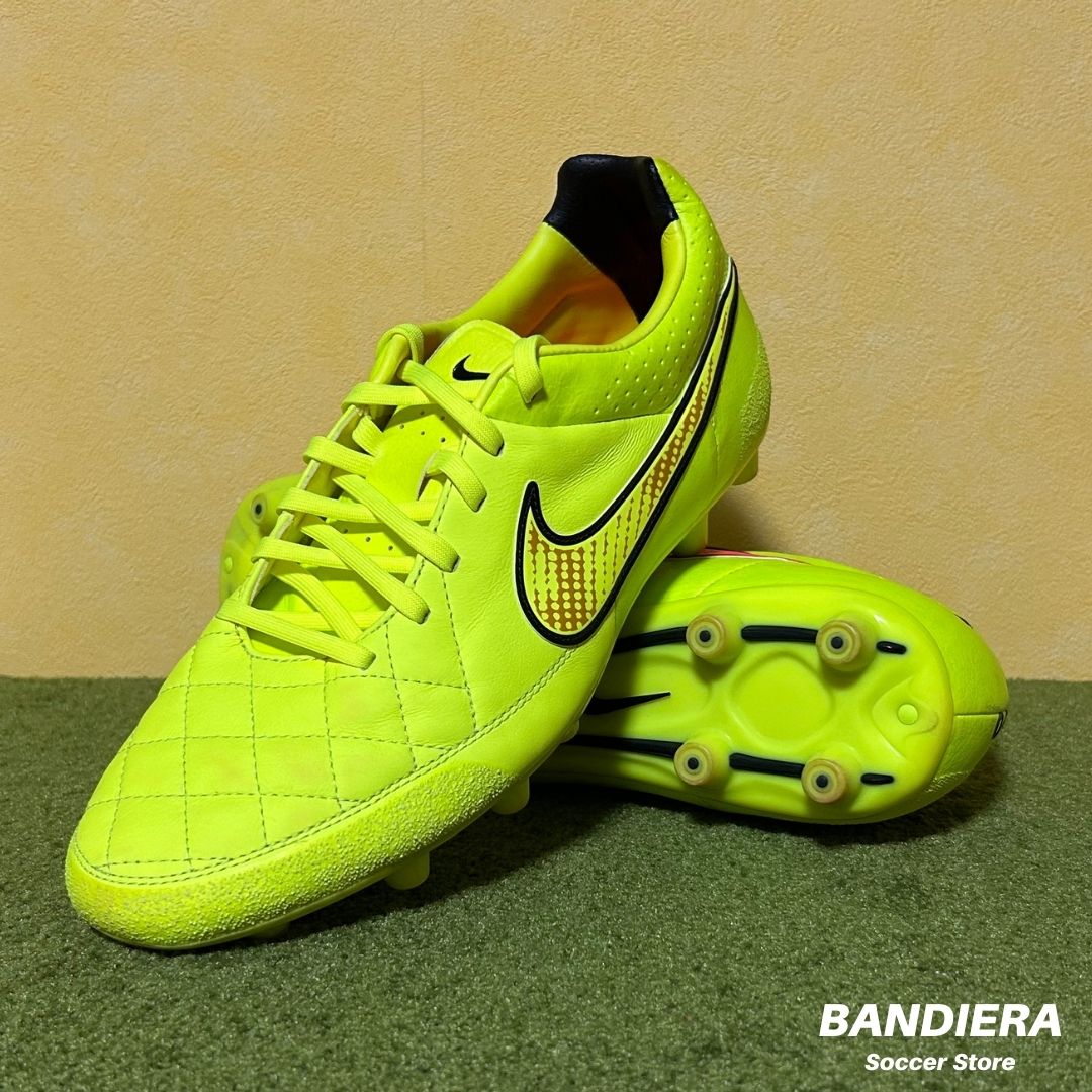NIKE ナイキ サッカースパイク ティエンポ レガシー HG-E（蛍光イエロー×レッド）658108 770