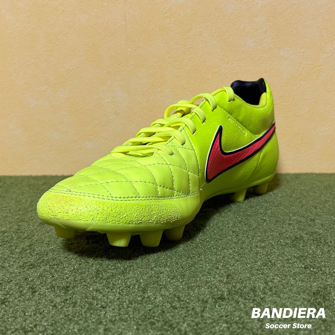 NIKE ナイキ サッカースパイク ティエンポ レガシー HG-E（蛍光イエロー×レッド）658108 770
